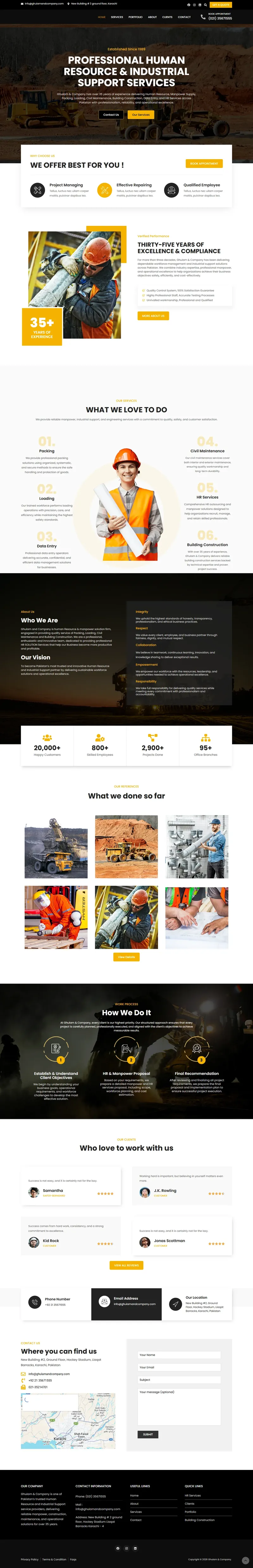 Ghulam & Company - HR & Industrial Support Services (website screenshot)