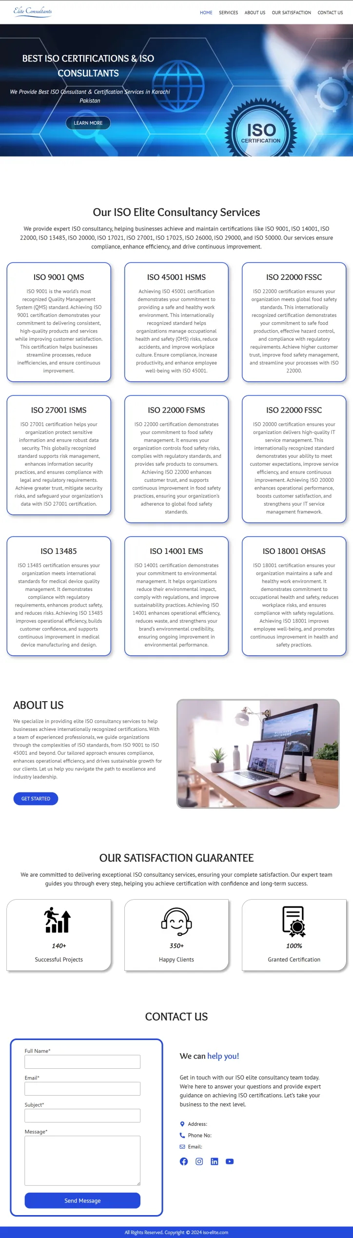 ISO Elite Consultancy - ISO Consultancy Website (website screenshot)