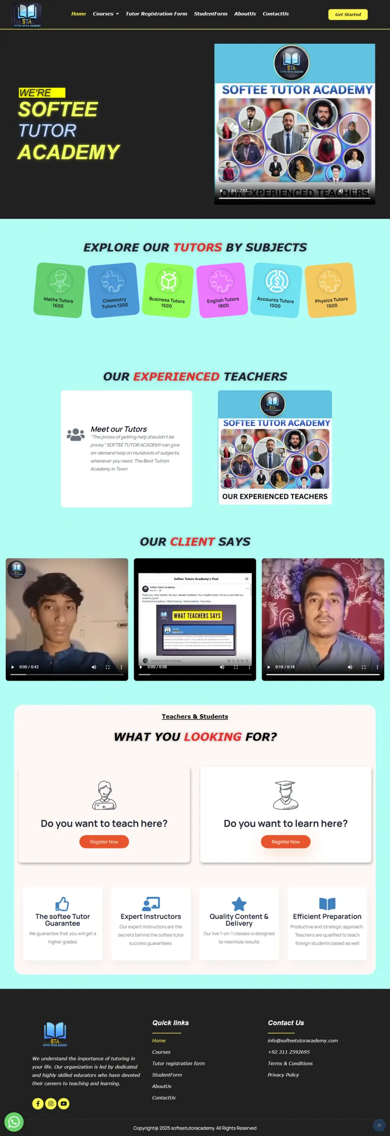 Softee Tutor Academy - Online Tutoring Academy (website screenshot)