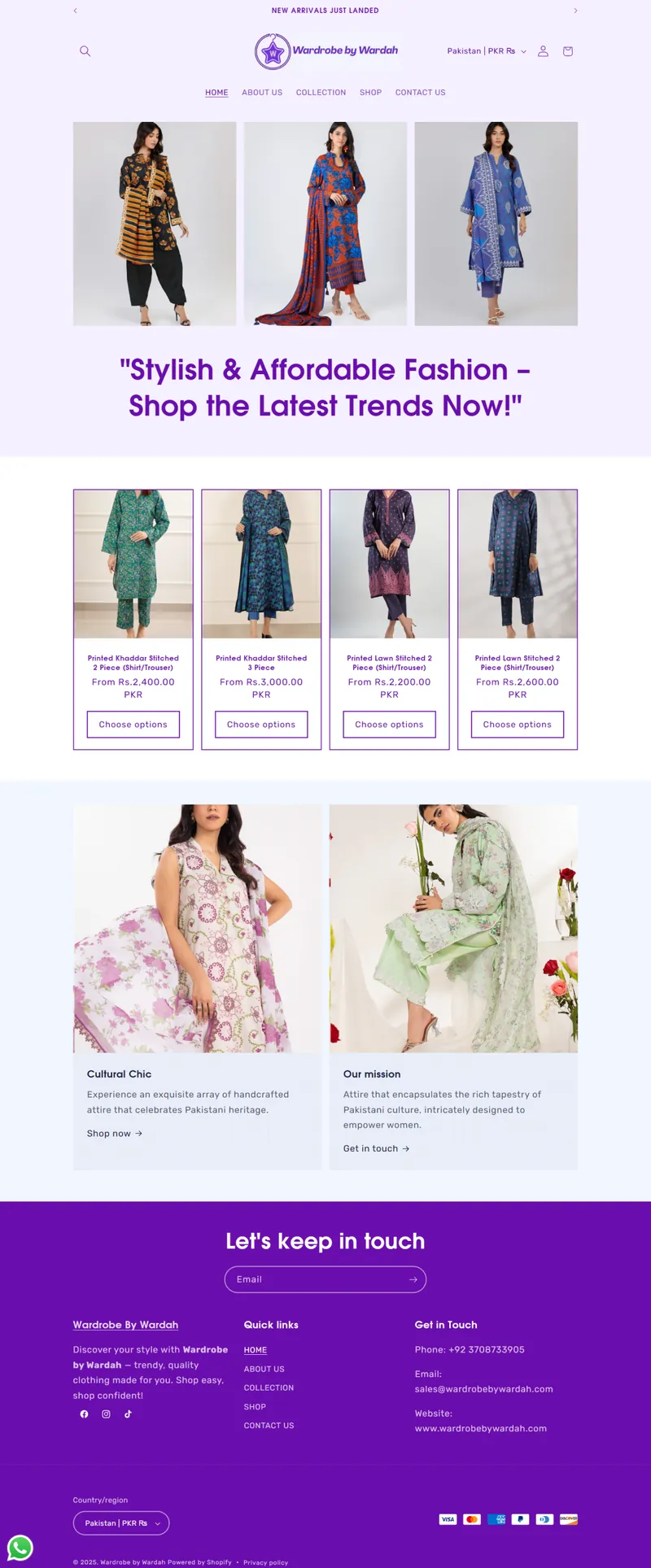 Wardrobe by Wardah - Women’s Fashion Store (website screenshot)